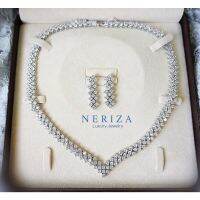 Neriza Jewelry/ชุดเครื่องประดับเพชรสังเคราะห์เกรดพรีเมี่ยมประกายเที่ยบเท่าเพชรแท้ เครื่องประดับเจ้าสาว สร้อยคอเพชรNSW022