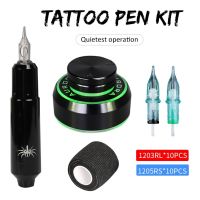 Professional Tattoo Machine Kit Aurora Tattoo Power Supply Rotary Pen With 20PCS Cartridges Needles Bandage Permanent Makeup Set Stickers