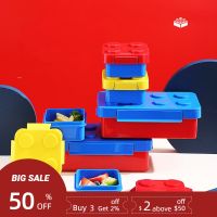 ✳♟ Creative Funny Building Block Splicing Lunch Box For Kids To School Bento Box Plastic Food Storage Container Microwave Safe