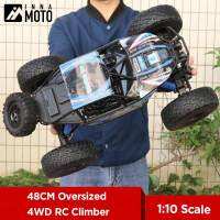 รถปีนเขาแนวร็อคขนาด1/10รถ RC 4X4ขนาด48ซม. มี4WD 2.4GHz ระบบกันสะเทือนแบบอิสระมีความเร็วสูงรถยนต์ควบคุมรีโมทรถบิ๊กฟุตโมเดลรถยนต์1:14ของขวัญวันเกิด