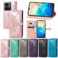 สำหรับ Vivo Y70 Y70S Y71T Y72 Y73 Y73S Y73T Y74s Y75s Y75 5G Y76 Y76S Y77 Y78 Y78 Plus เคสกระเป๋าเงินฝาปิดแบบแม่เหล็กหนังกระเป๋าเก็บบัตรลายดอกไม้สายคาดที่คล้อง