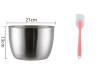 Stainless Steel Bowls Mixing Bowl Deep Mixing Egg Bowls 21x13cm Kitchen Metal Bowl for Baking Salad