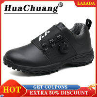 HUACHUANG 2021ใหม่รองเท้ากอล์ฟสำหรับชายหัวเข็มขัดรองเท้าระบายอากาศกันน้ำ Anti-Slip Mens รองเท้าผ้าใบออกกำลังกายรองเท้ากอล์ฟ Professional รองเท้าสำหรับการแข่งขัน