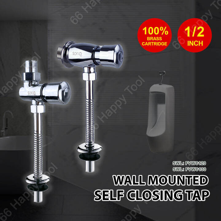 FVWC Urinal Flush Valve Hand Push Toilet Bathroom Push Button Toilet