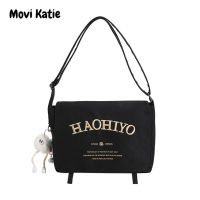 Movi Katie กระเป๋าสะพายข้างของผู้หญิงสไตล์ญี่ปุ่น Tas Jinjing Kanvas กระเป๋าจุของได้มากกระเป๋าผ้าใบ