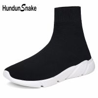 Hundunsnake High Top Mens Sports Shoes Socks Sneakers Man Running Shoes For Men Women Sport Shoes Male Black Krasofki Gym A-199