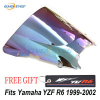 สำหรับ Yamaha YZF R6 1999 2000 2001 2002อุปกรณ์เสริมรถจักรยานยนต์ Double Bubble Windshield Windscreen R6 99 00 01 02ลม Visor Fairing สปอยเลอร์ Deflector