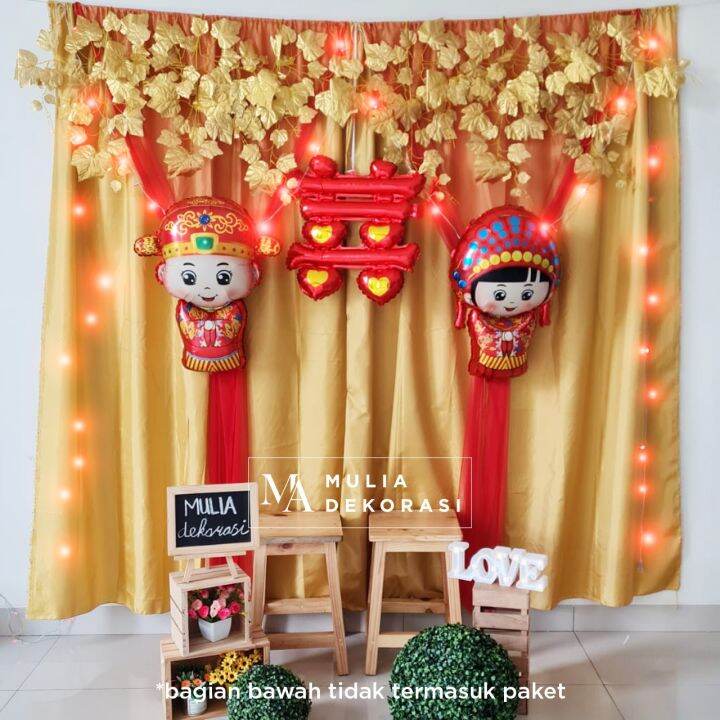 Paket Dekorasi DIY Backdrop Acara Photobooth Keluarga Sangjit Lamaran