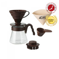 Hario V60 Coffee Server Set ชุดดริปกาแฟ รุ่น 02 (Brown)