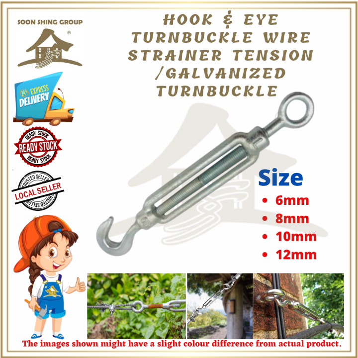 HOOK & EYE TURNBUCKLE WIRE STRAINER TENSION /GALVANIZED TURNBUCKLE Lazada