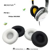 Morepwr ที่ครอบหูอะไหล่สำรองสำหรับ Philips SHL9560ชุดหูฟังเบาะรองหนัง Sarung Lengan ปิดหูกำมะหยี่