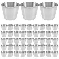 48 Packs 1.5Oz/45Ml Condiment Sauce Cups Stainless Steel Dipping Sauce Cups Reusable Condiment Dishes