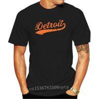 New Detroit City Script - Baseball Home Run Mens T-Shirt - Navy(1)