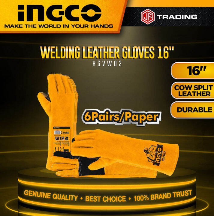 INGCO Welding Leather Gloves 16" HGVW02 Lazada PH
