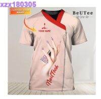 Personalized Nail Tech Twinkle Pink 3D T-shirt MEN