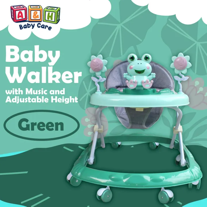 baby walker Baby Walker (with music and Adjustable Height) model 809S frog design Lazada PH