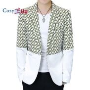 Cozy Up Men s Tux Dress Blazer Gold Sequins Floral Suit Party Dinner Prom