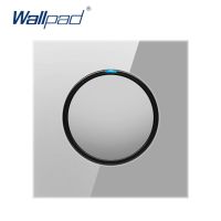 【Free-delivery】 HI UTILITY PRODUCTS 2019 Wallpad Gang 2 Way สวิตช์ไฟติดผนังกดคลิกแบบสุ่มพร้อมแผงกระจกคริสตัลสีเทา LED 16A