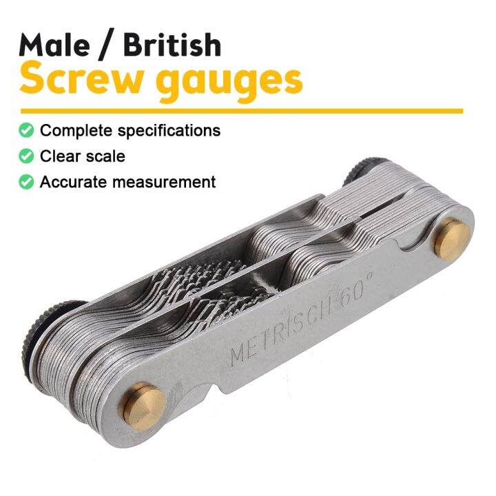 Thread Pitch Cutting Gauge Set Inch 55° Metric 60° Thread Gauge