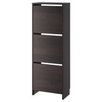 [สอบถามสต๊อคก่อนสั่งซื้อนะคะ!] IKEA BISSA บิสซ่า ตู้รองเท้า 3 ช่อง, ดำ/น้ำตาล, 49x28x135 ซม. อิเกีย ของแท้100%