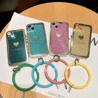 เคสโทรศัพท์ ไอโฟน iPhone 15 14 13 12 11 Plus Pro Max Mini เคส ปลอกดีไซน์ใหม่ข้อเสนอสุดพิเศษกลิตเตอร์หรูหราชุบด้วยไฟฟ้ารูปหัวใจปกแข็งพร้อมสายรัดข้อมือ Case 2023