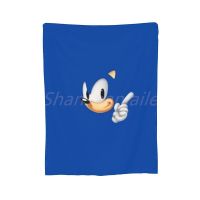 Cartoon Sonic Character Pattern Rectangular Flannel Blanket/Unique Sofa/Bed Blanket