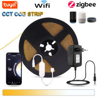 TUYA WI-FI CCT COB LED Strip Light 2700-6500K Zigbee 3.0 Wifi Smart Alexa Assistant Hube Voice Controlled Room Decor