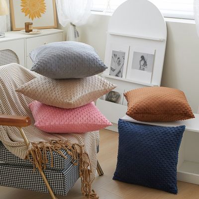 【CW】✿❅✱  Cushion Cover Color Room Car Soft Fluffy Pillows 45X45 Cojines