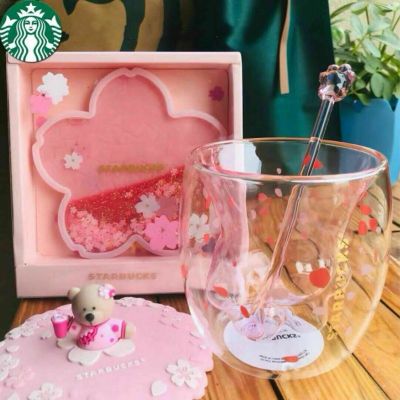 [Spot] Coffee Cup Sakura Cat Claw Glass Cup Set Set