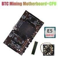 X79 H61 BTC Miner Motherboard with E5 2620 V2 CPU+RECC 4G DDR3 RAM+Fan LGA 2011 Support 3060 3070 3080 Graphics Card