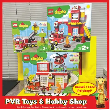 Ensemble de jouets de construction LEGO DUPLO Town Fire Truck pour les  tout-petits, les garçons d'âge althet les filles de 2 à 5 ans, 10969, 21  pièces