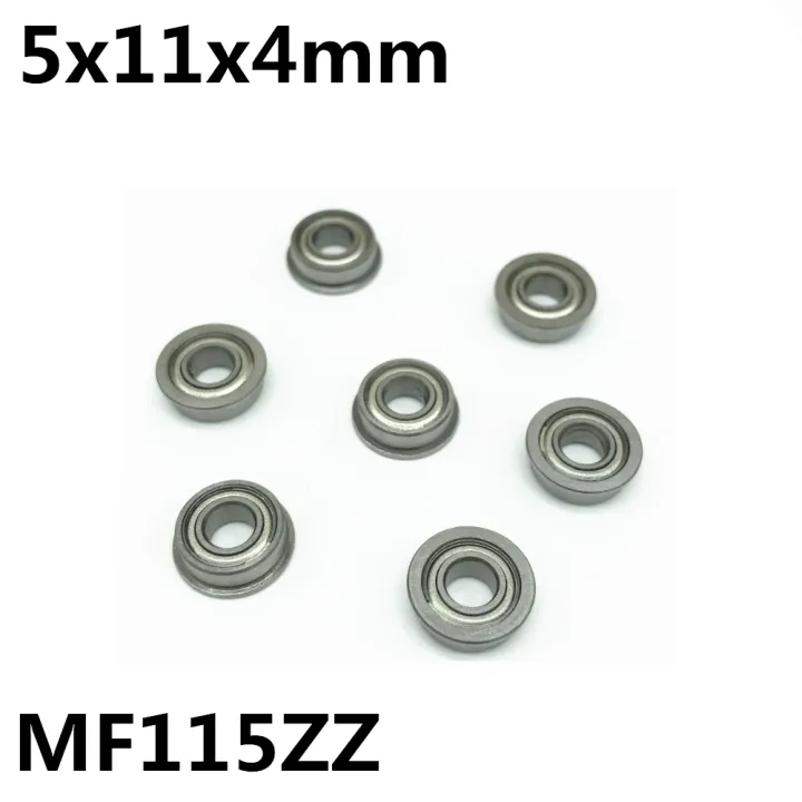 10Pcs MF115ZZ 5x11x4 mm Flange Bearings Deep Groove Ball Bearing High