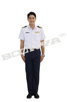 เสื้อพนักงานรัฐวิสาหกิจ ผู้ชาย แขนสั้น สีขาว ตรา BOONYA