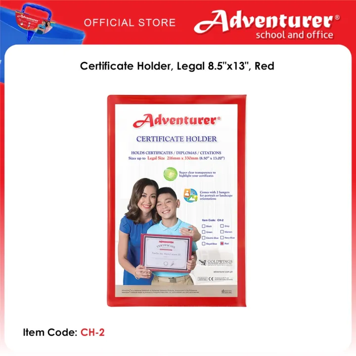 Adventurer Certificate Holder, Legal 8.5"x13" Lazada PH