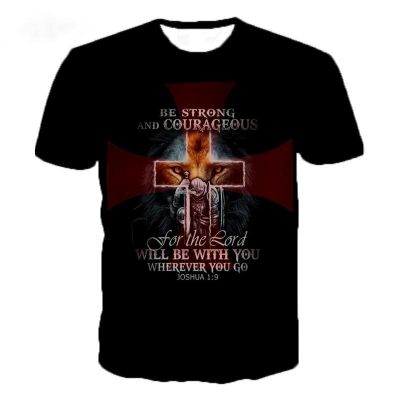 Knights Templar Printed O-Neck T-shirt Mens Fashion Casual Short Sleeve T-shirt Knights Templar Streetwear Harajuku Tee Tops