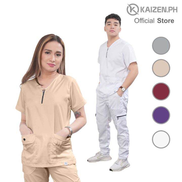 TP¤1st Gen Scrub Suit KSS16 PLAIN 1/4 LENGTH METAL ZIPPER SERIES by