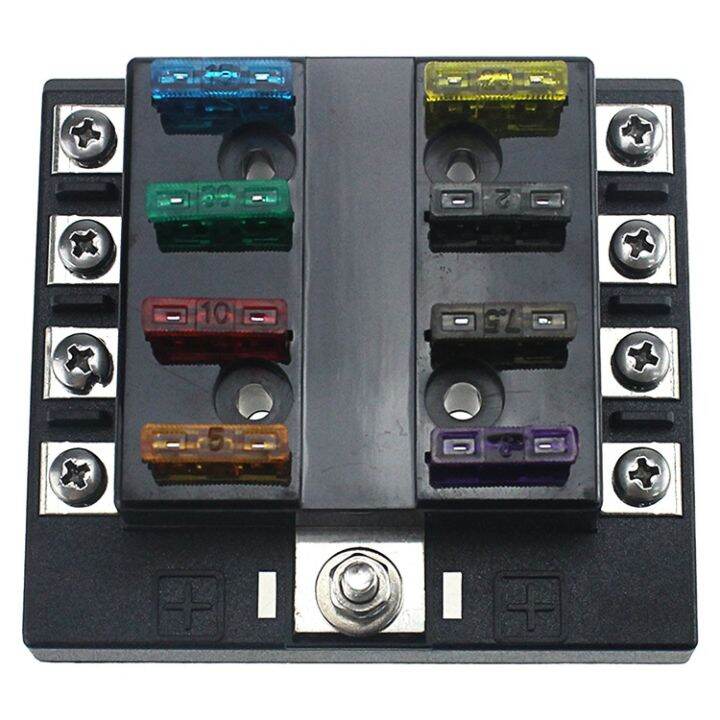 【ตัวยึดฟิวส์ขนาดกลางสำหรับรถยนต์ RV Retrofit Fuse Holder ตัวยึดฟิวส์ 8