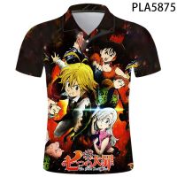 2023 NEW Style Streetwear Short Sleeve The Seven Deadly Sins Nana Anime 3D Printed Men Shirts Fashion Hombre Camisas De Polo Cool Harajuku TopsNew product，Can be customization