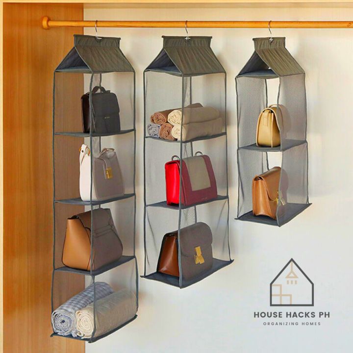 SKEIDO 6 Pockets Handbag Hanging Purse Storage Anti-dust Cover Large Clear Bag  Holder Organizer Closet Rack Hangers Save Space (Pink) price in UAE |  Amazon UAE | kanbkam
