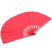 THLB0P Bamboo structure of Kung Fu Tai Chi Wushu martial arts hand Fan Red