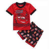 Lightning McQueen Spidermans Baju Piyama Anak Laki Laki การ์ตูนซุปเปอร์แมนชุดชุดนอนผ้าคอตตอนแขนสั้นลำลองของเด็กผู้หญิงเสื้อยืดกางเกงขาสั้นพิมพ์ลาย0000เด็ก