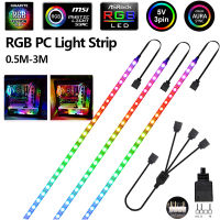 WS2812B DC5V LED Strip Light RGB 3 พินแอดเดรส LED หัว PC สำหรับ ASUS AURA SYNC/ MSI Mystic Light Sync/ GIGABYTE Fusion 2.0-Youerd