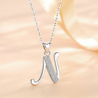 EUDORA Sterling Silver Large Initial Letter Necklace Large Letter Writing Letters 26 A-Z Pendant Monogram Necklace Womens Gift