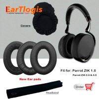 EarTlogis Replacement Parts for Parrot ZIK 1.0 Headset Earpads Earmuff Stretch Cover Cushion Cups pillow Bumper Headband Sleeve