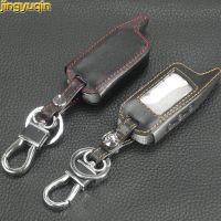 fgjfykjd Jingyuqin for Startline A9 A8 A6 LCD Key Holder 3 Buttons Russian Two Way System Alarm Leather Key Cover Case Car-styling