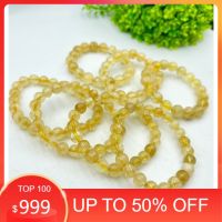 Natural Citrine Round Beaded Bracelet for men and women Yellow Citrine Quartz Bracelet available in 6 mm 8mm 10mm