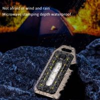 Mini LED Keychain Flashlight Light 5 Modes Red Blue Shoulder Police Light Waterproof Rechargeable Novelty Portable Camping Lamp