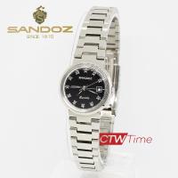 Sandoz นาฬิกาข้อมือผู้หญิง สายสแตนเลส รุ่น SD99384SS04 (สีเงิน/หน้าปัดดำ)