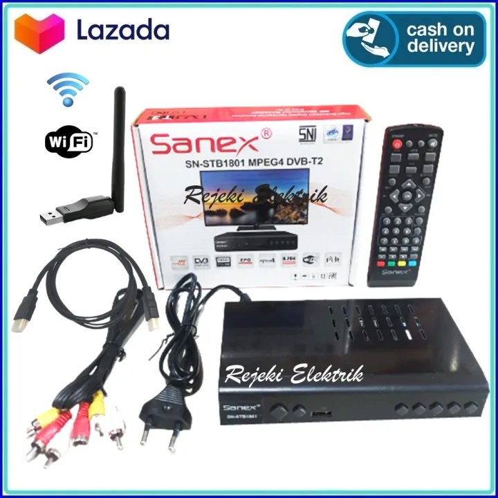Set Top Box SANEX SN1801 DVB T2 STB Receiver Penerima Siaran TV Digital Lazada Indonesia