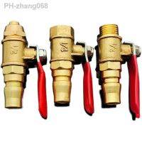 ☞♂ C Type Quick Connector Plug 1/4 BSP Female Male Thread Brass Shut Off Ball Valve with Red Handle